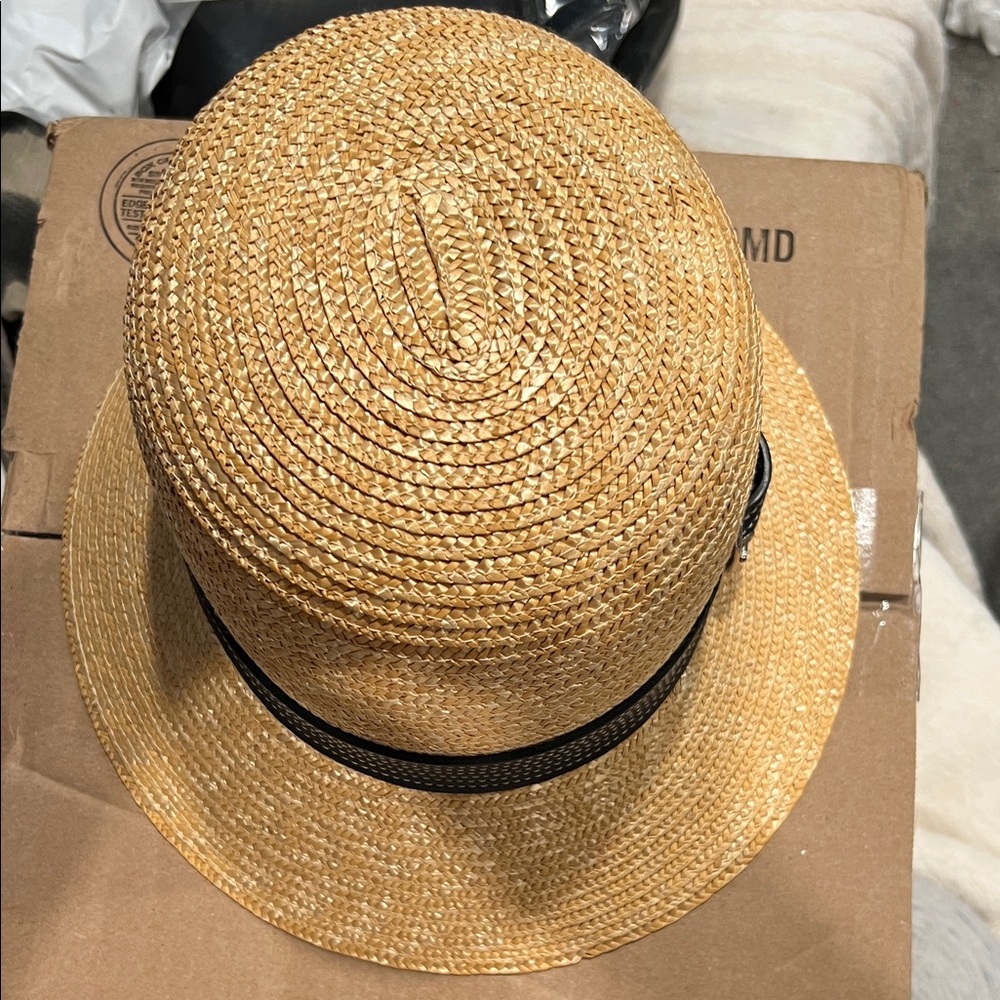 COACH CLOCHE STRAW HAT MADE IN ITALY - NWOT - Picture 3 of 10